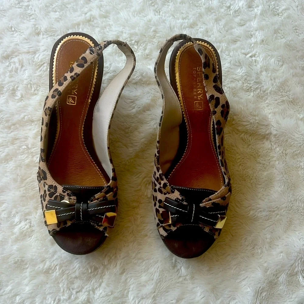 SperryTop Sider Southampton Leopard Print Cork Wedges